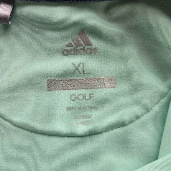 Adidas Golf Sleeveless‎ Polo Shirt Aqua Mint Green XL Athletic Performance - Picture 6 of 10